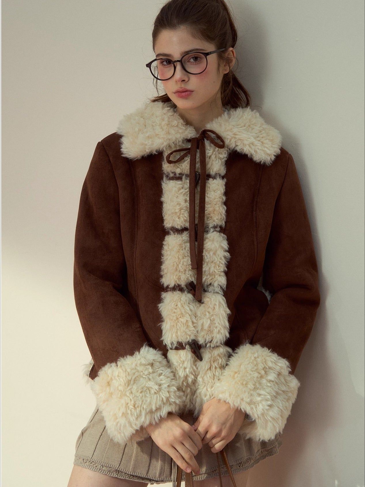 Suede Fleece Toggle Coat