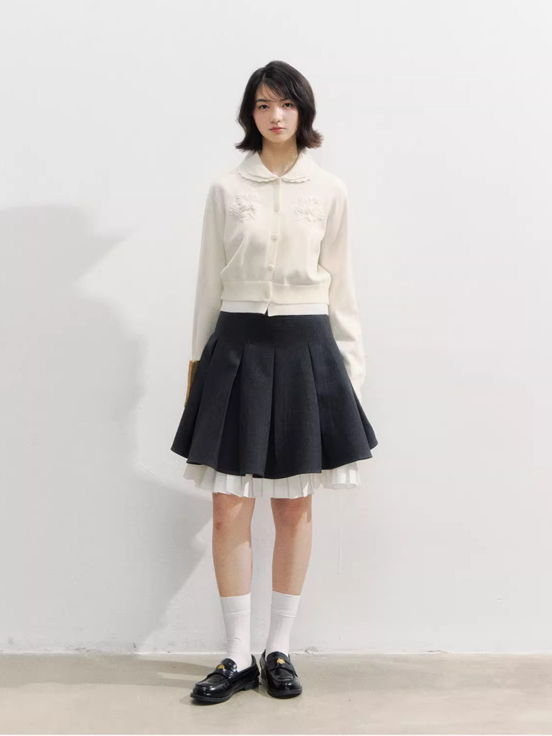 Crochet Doll Collar Cardigan