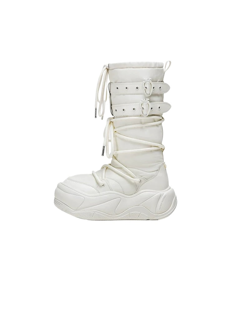 Fleece Platform Snow Boots