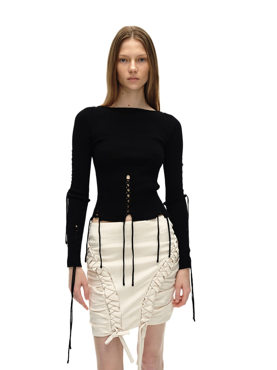 Black Coffee Reversible Tie Sweater