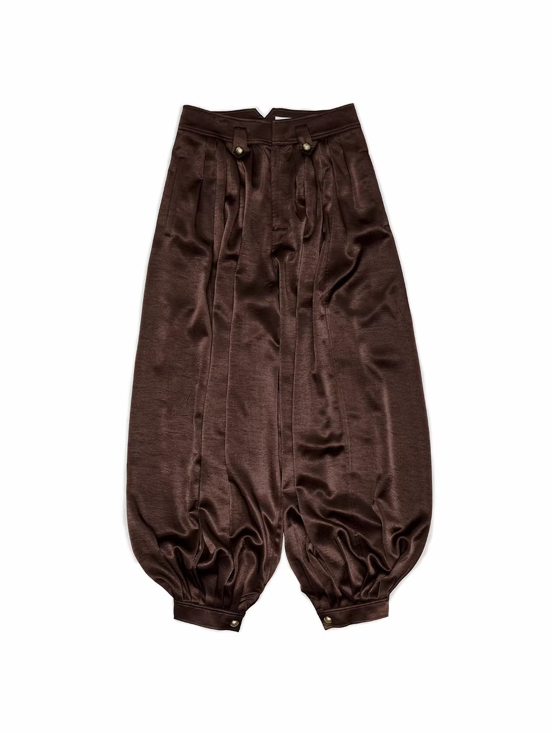 Black & Brown Satin Balloon Pants