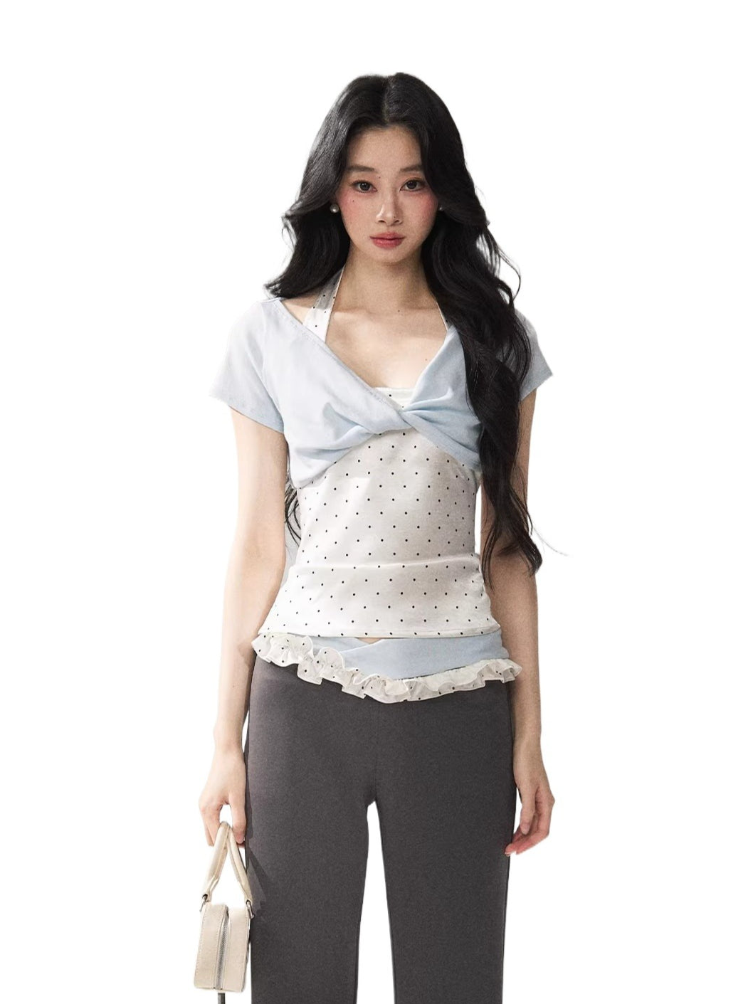 Lace Polka Halter Set