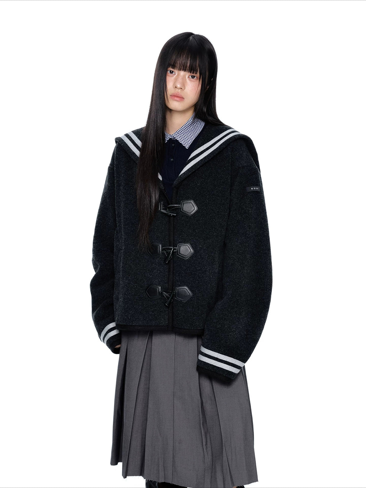 Navy Collar Toggle Jacket