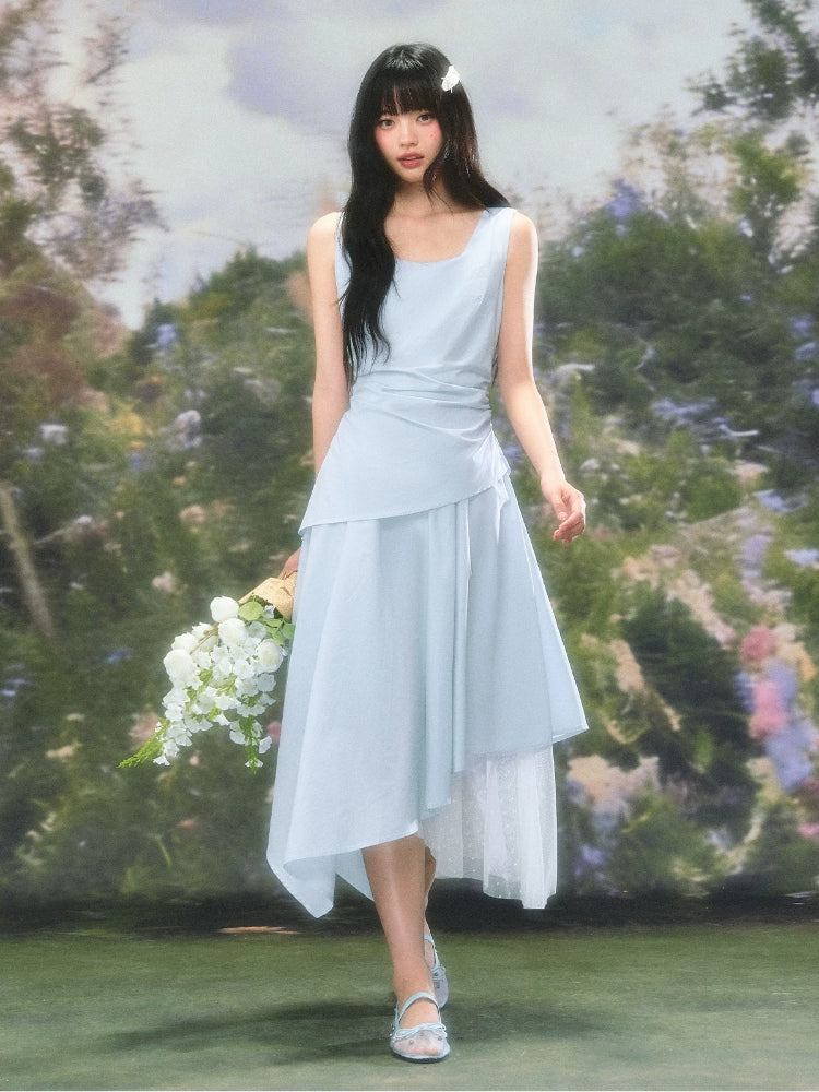 Asymmetrical Square-neck Dress