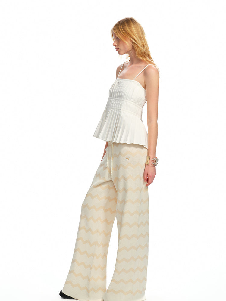 Off-The-Shoulder Backless Waist-Cinching Vest Sling