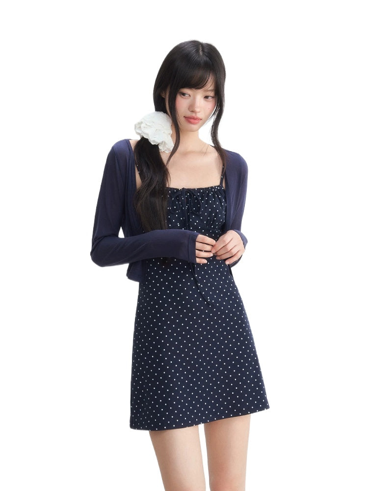 Polka Dot Halter Dress Set