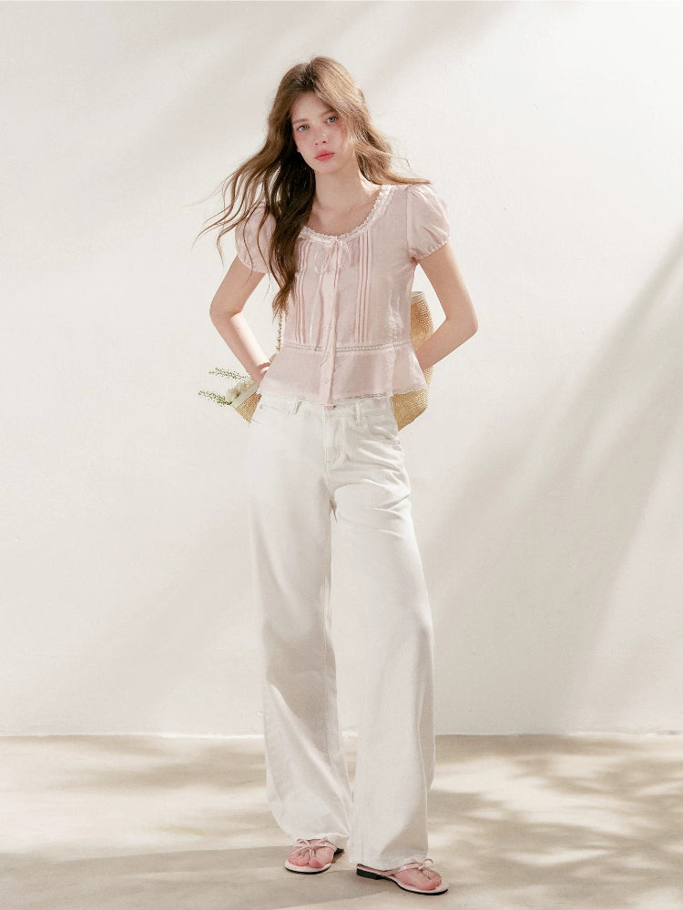 Soft Denim Straight Jeans
