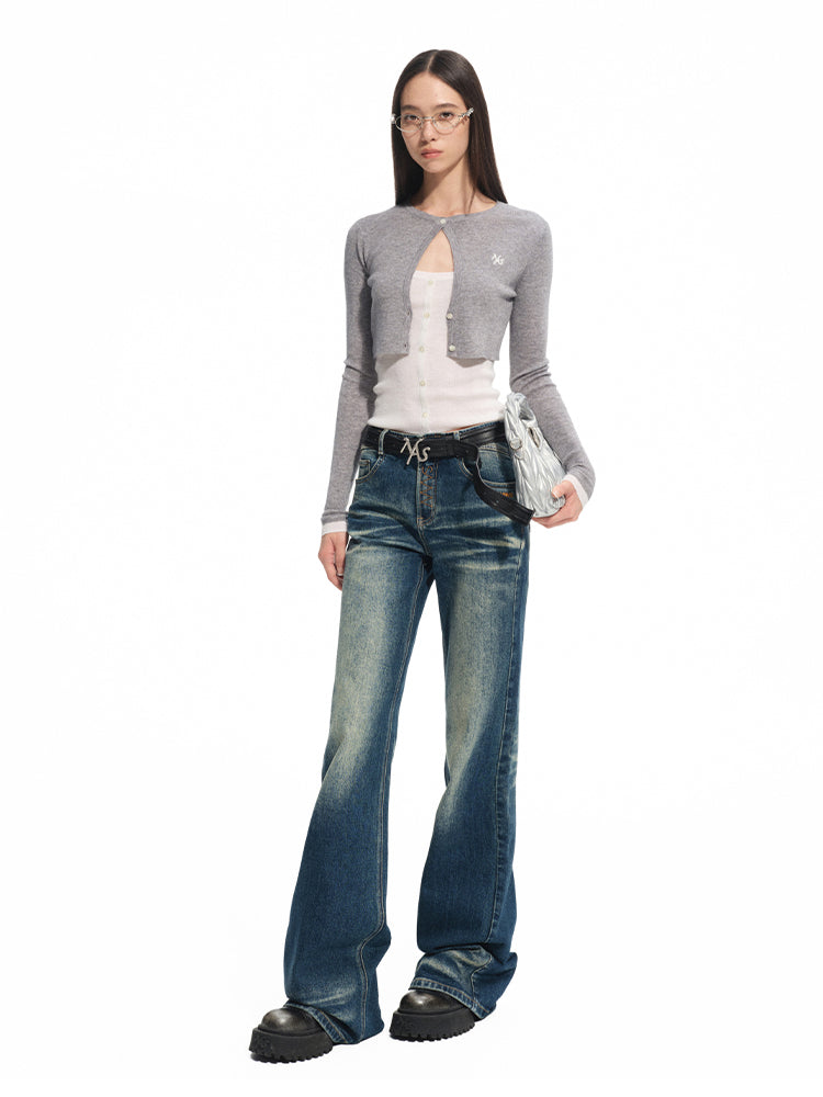 Fake Two-piece Layered Contrast-color Top