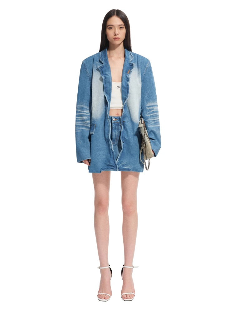 Ice Blue Lynx Denim Jacket