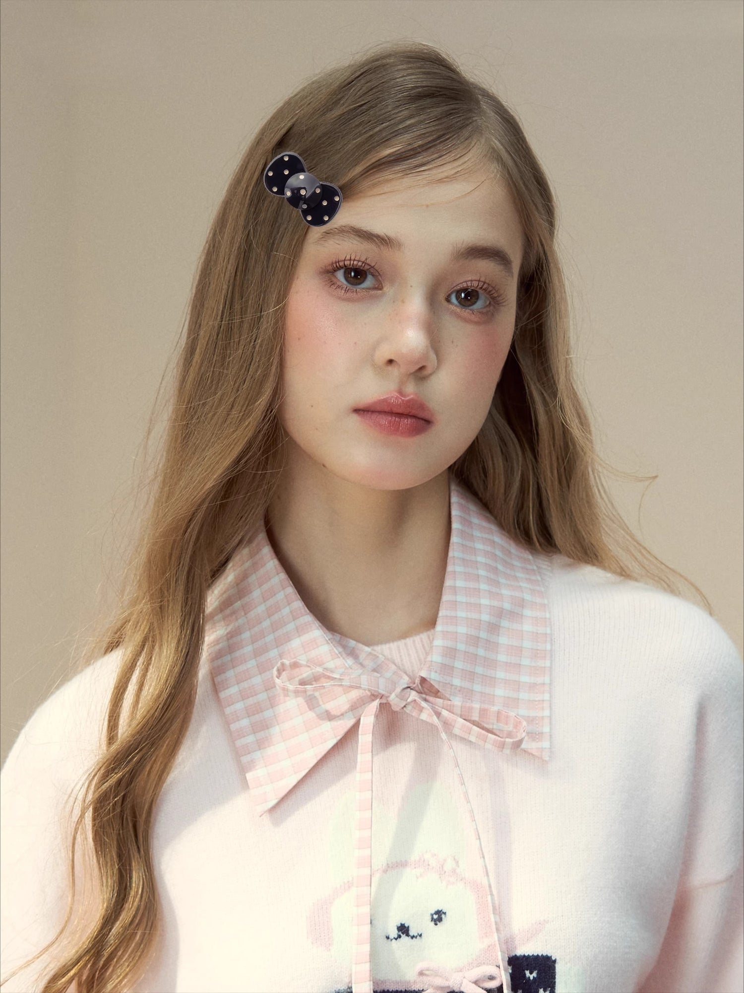 Retro Polka Bow Hair Clip