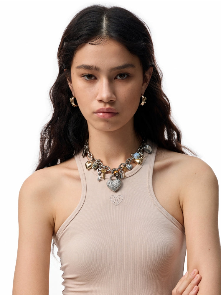 Basic Solid-Color Embroidered Slim-Fit Vest