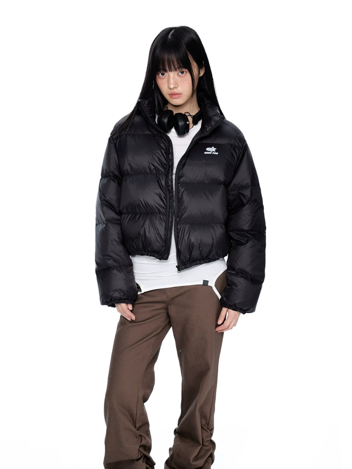 Maillard Cropped Down Puffer Jacket