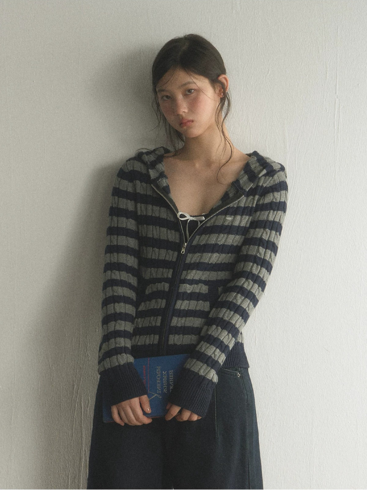 Striped Zip Cardigan