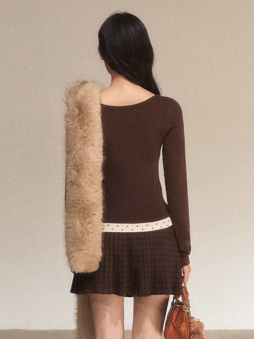 Polka Dot Faux Layered Top