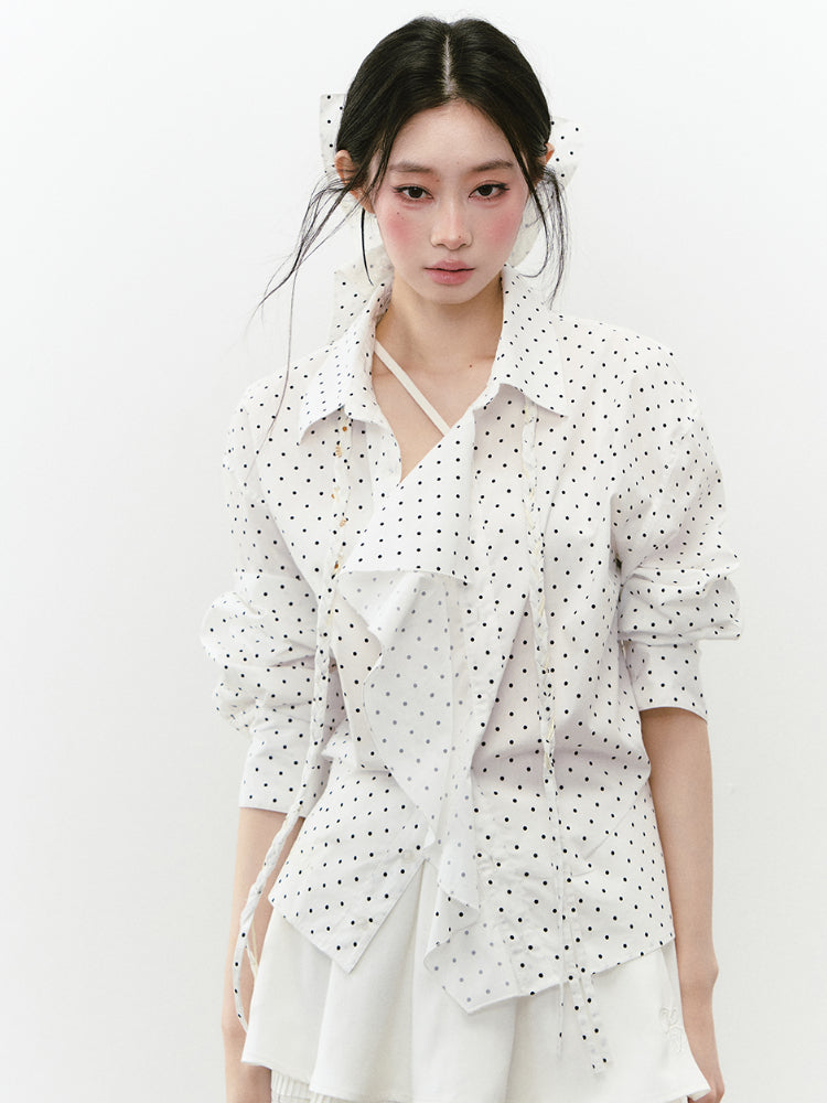 Waist-Cinched Layered Sunshade Short Shirt