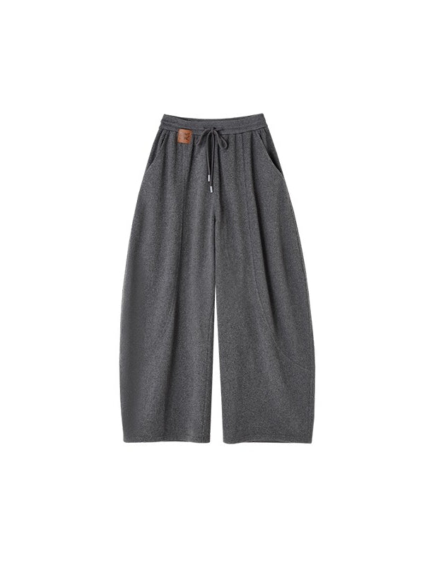 Fleece Curved-Leg Relaxed Pants