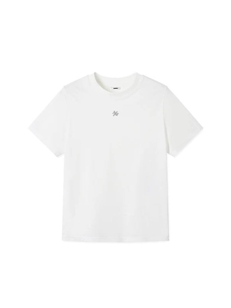 Embroidered Badge Cropped T-Shirt