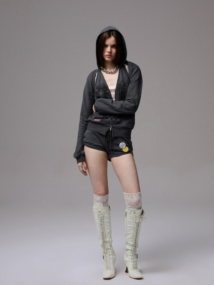 Hooded Backless Vest & Hoodie Set