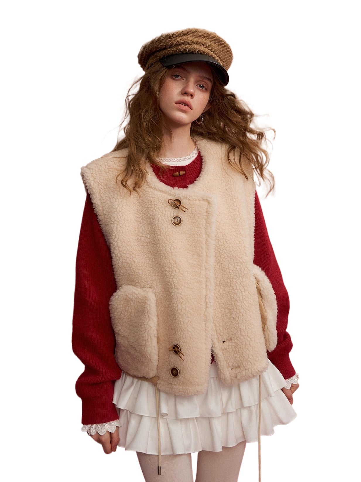 Button Sherpa Reversible Vest