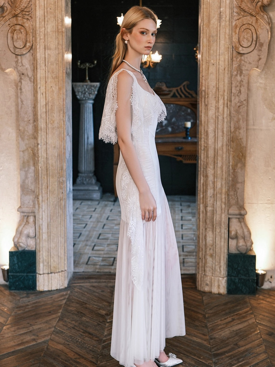 Fille Draped Mermaid Silhouette Dress