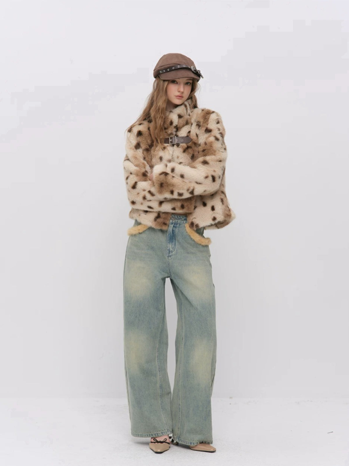 Leopard Print Faux Fur Jacket