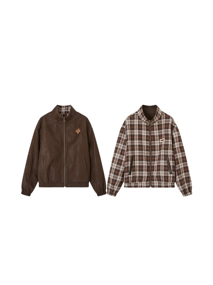 Reversible Vintage Stand-Collar Jacket