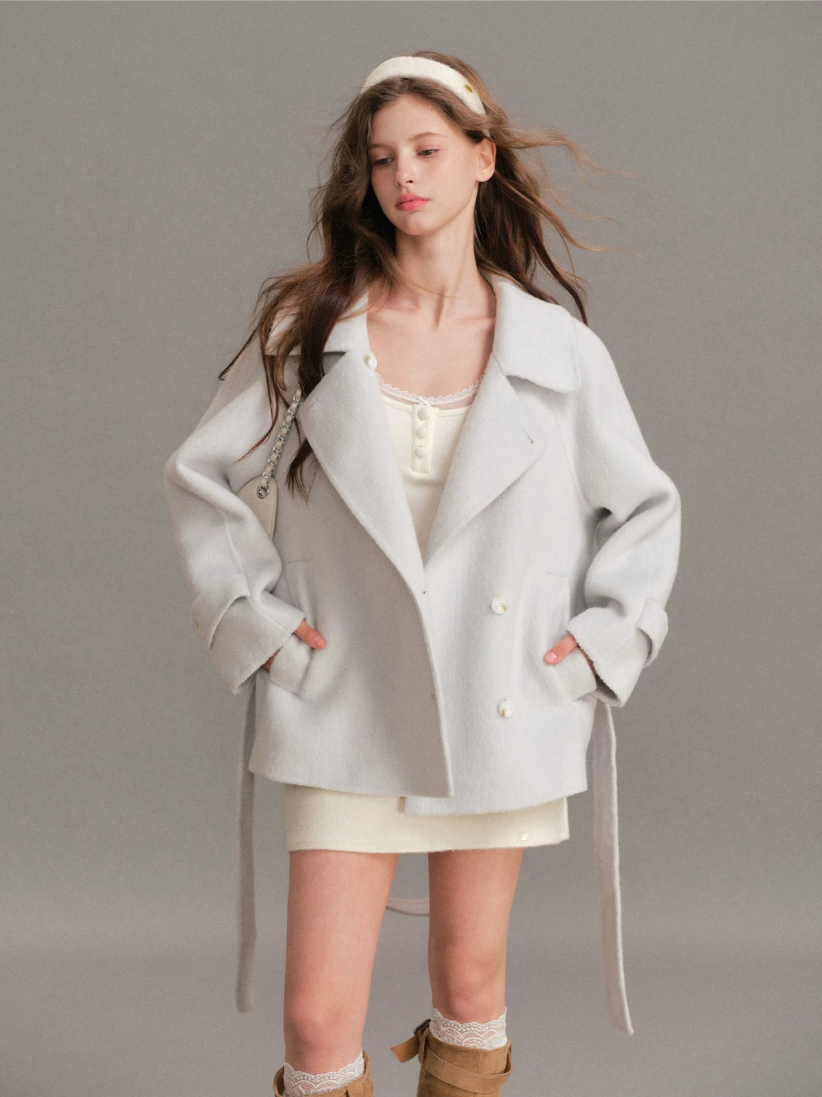 Double Faced Wool Lapel Coat