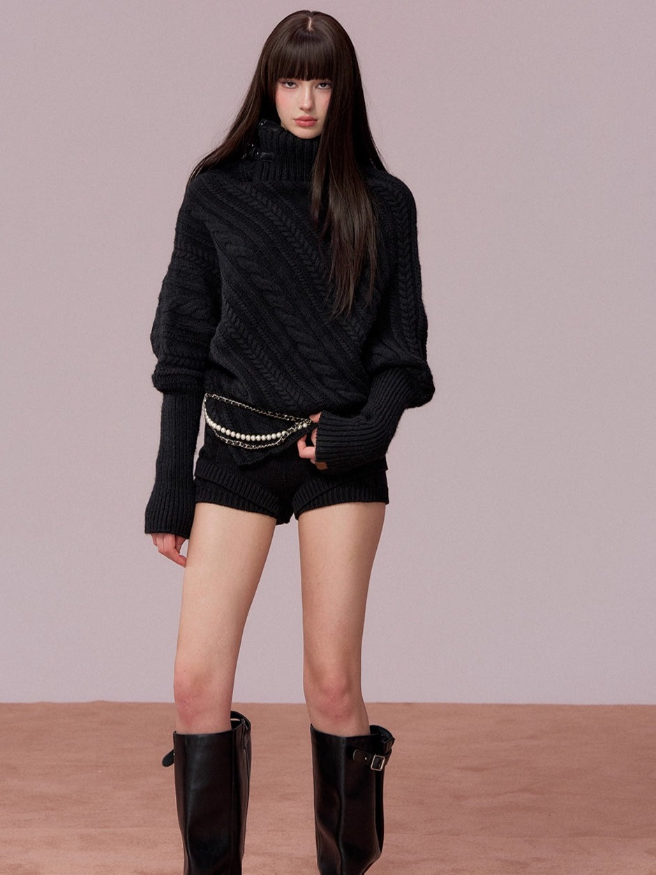 Oversized Cowl Neck Cape Sweater