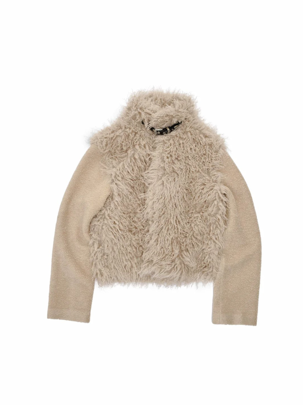 Vintage Faux Fur Panelled Wool-Blend Jacket