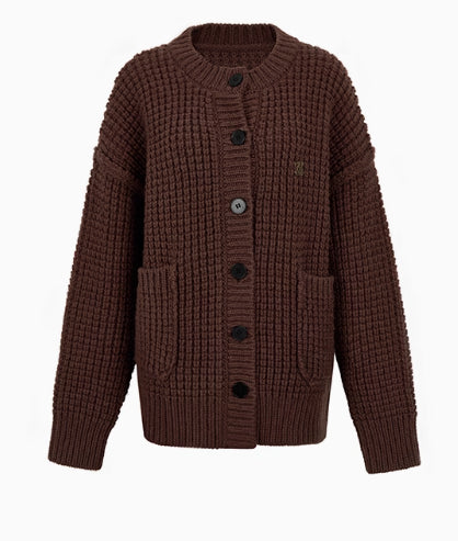 Waffle Weave Knitted Cardigan
