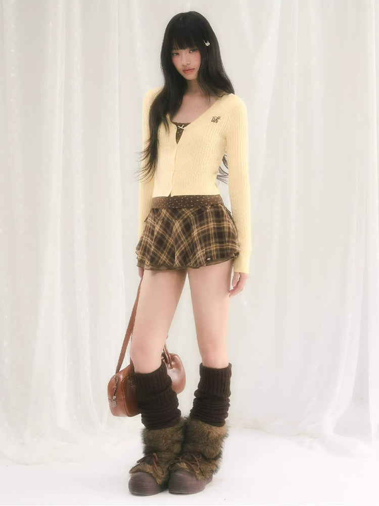 Jacquard V-Neck Knit Cardigan