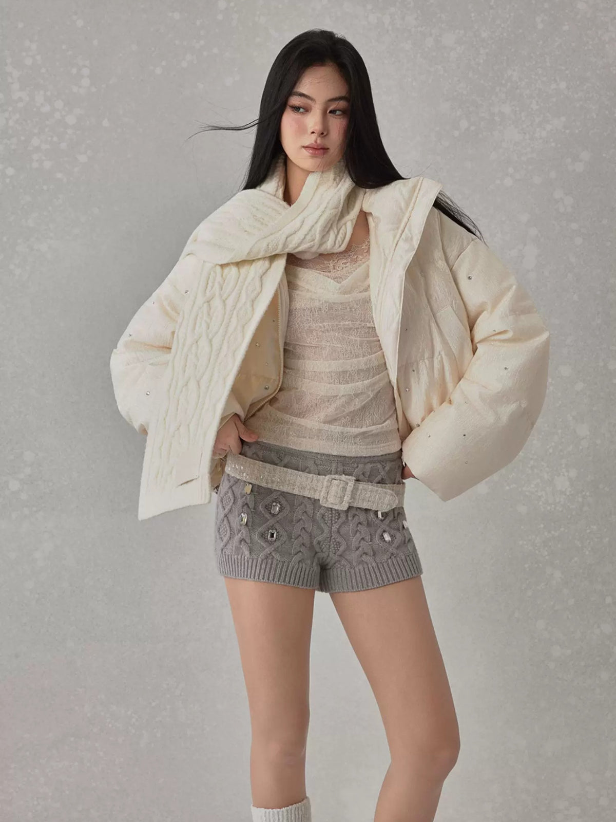 Embellished Knit Shorts