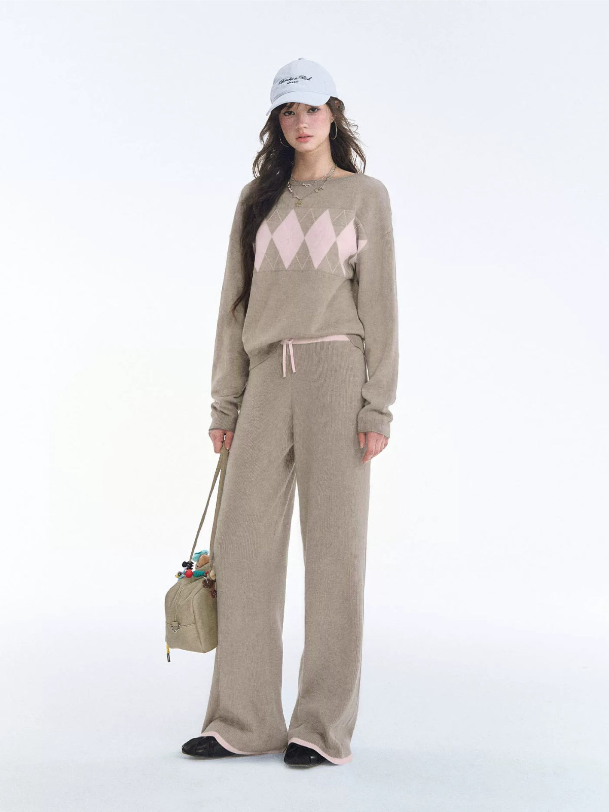 Off Shoulder Knit Two Piece Set
