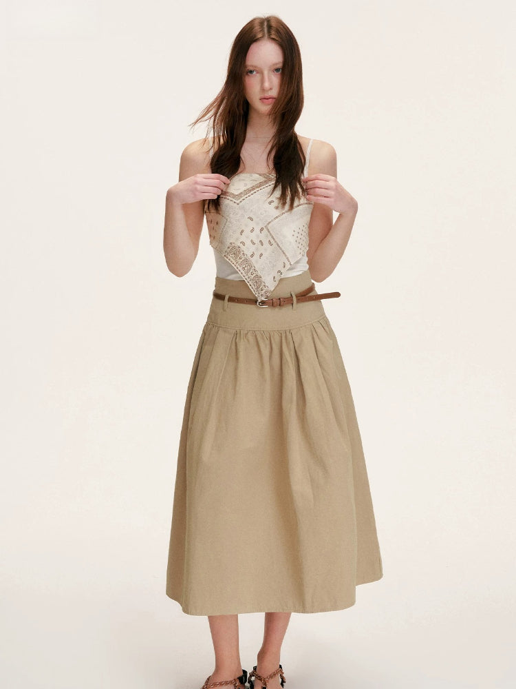 High Waist A Line Skirt