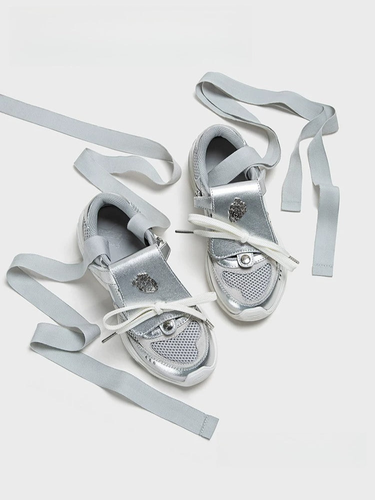 Silver Ballet Mary Jane Sneakers