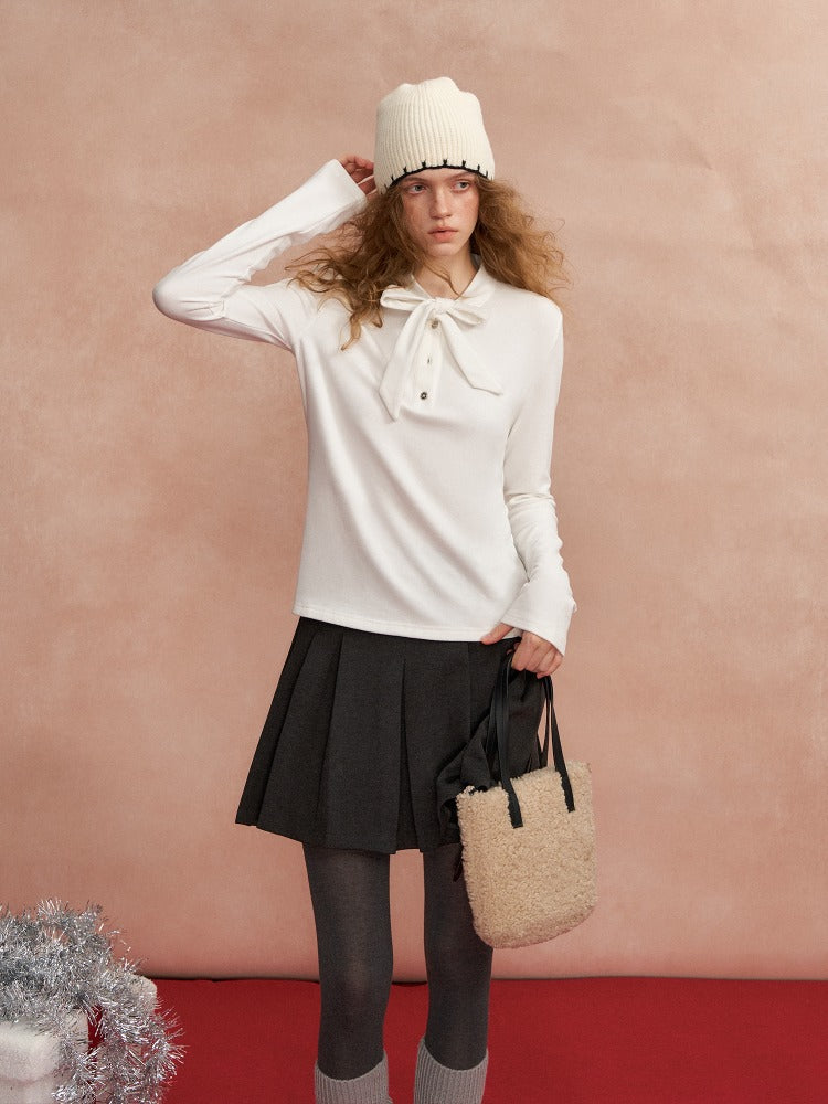 Bow-Tie Velour T-shirt