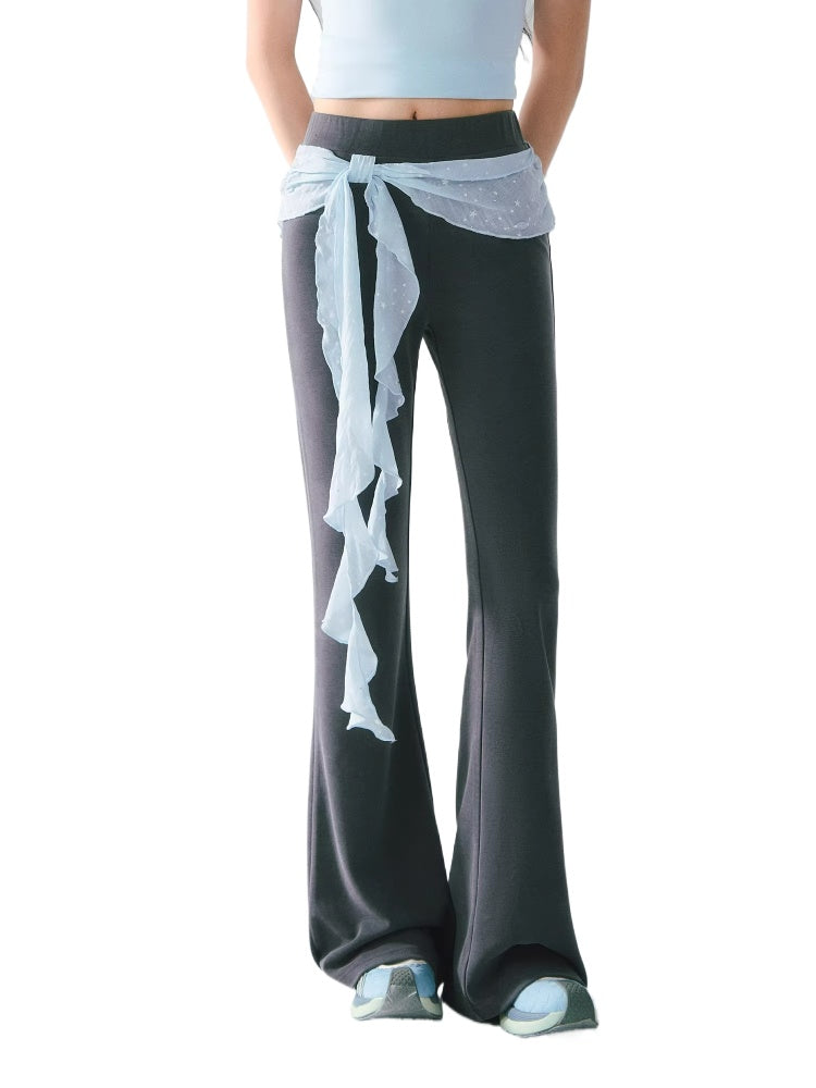 Ribbon Detail Flared Pants