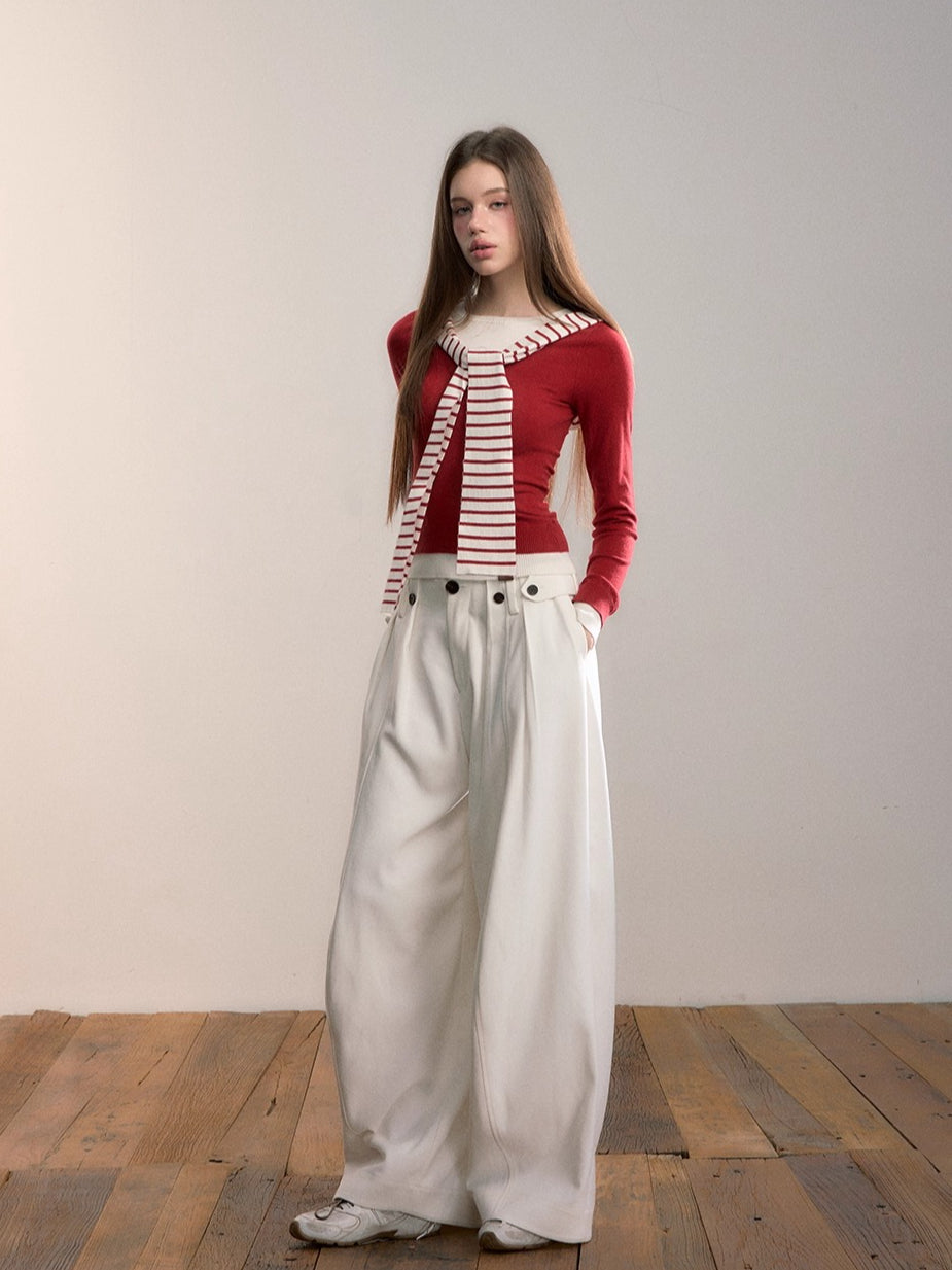 Pleated Wide-Leg Pants