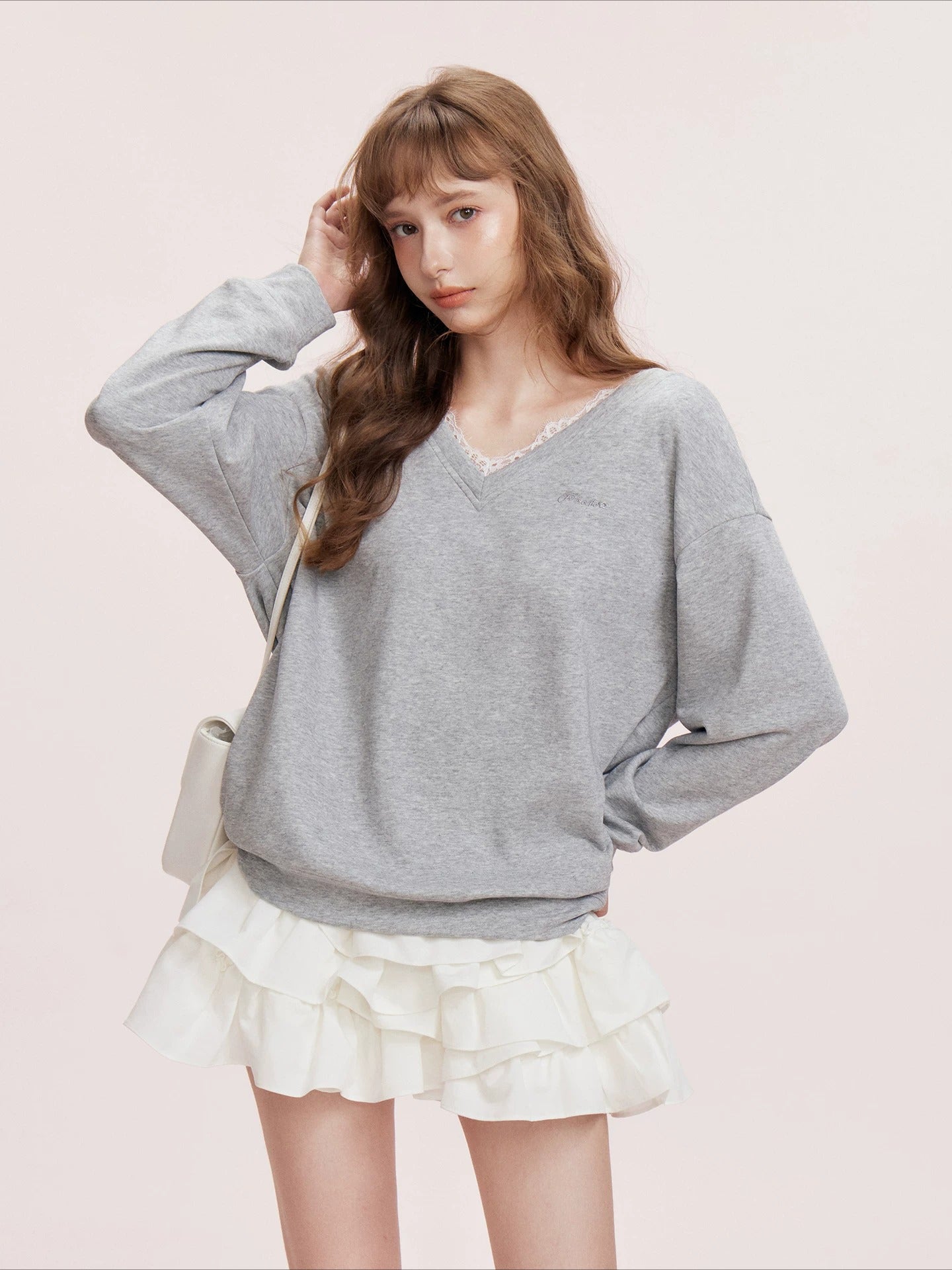 Lace Bow Sweatshirt