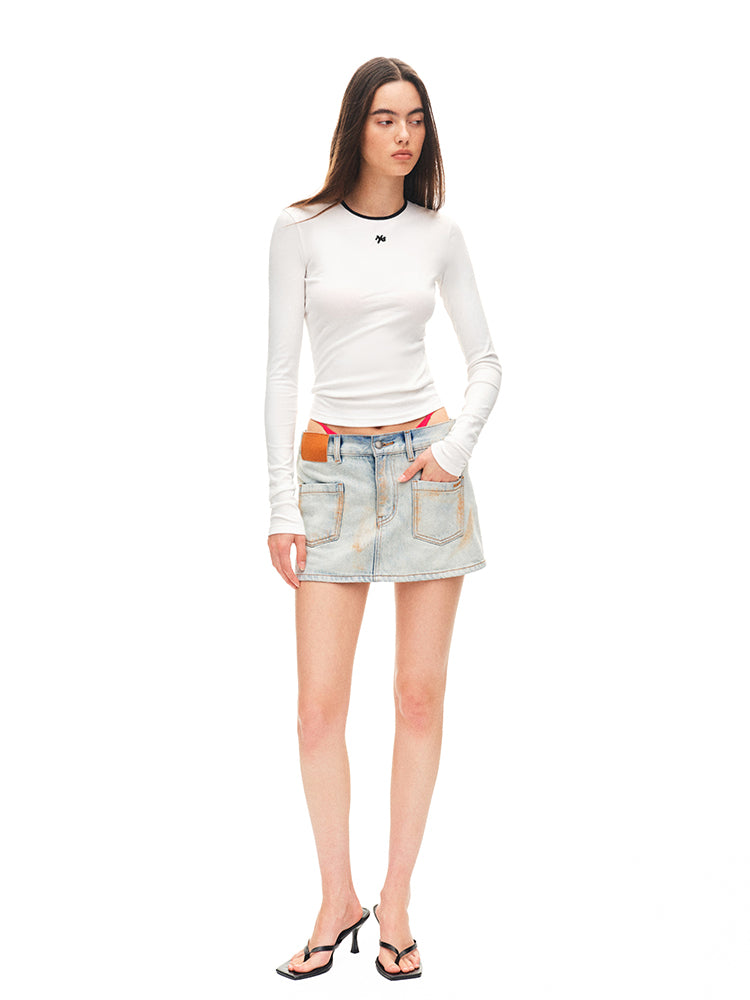 Modern Contrast-trim Regular-shoulder T-shirt