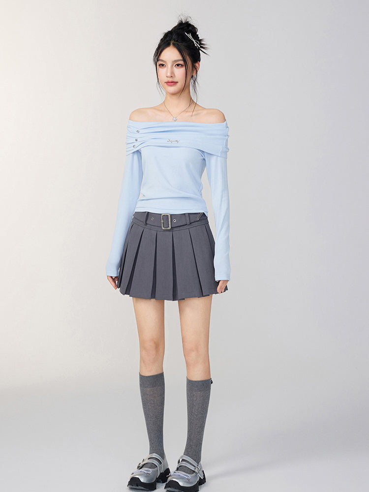 Off-Shoulder Two-Tone Top