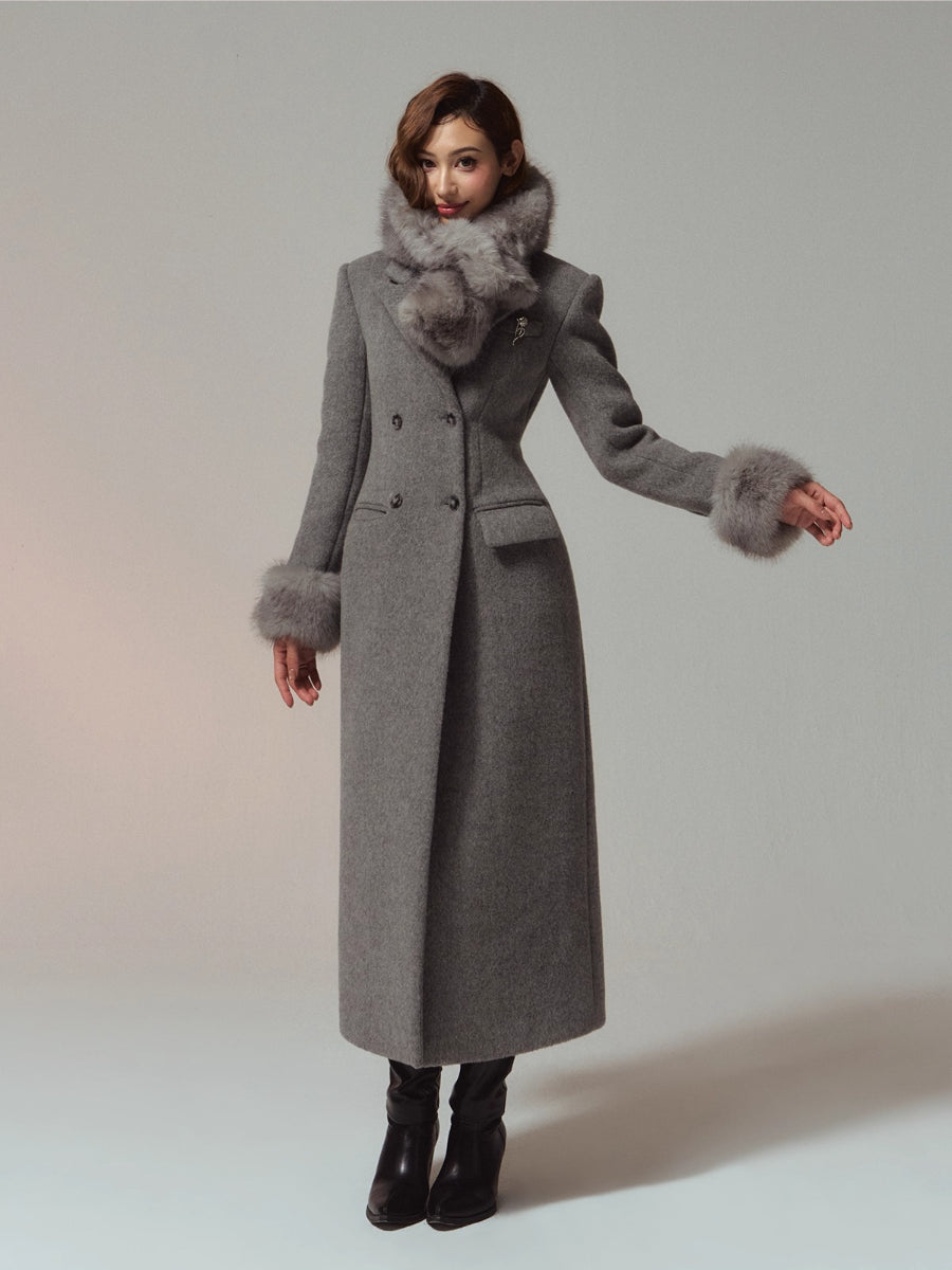 Merino Hourglass Double-Faced Wool Long Coat