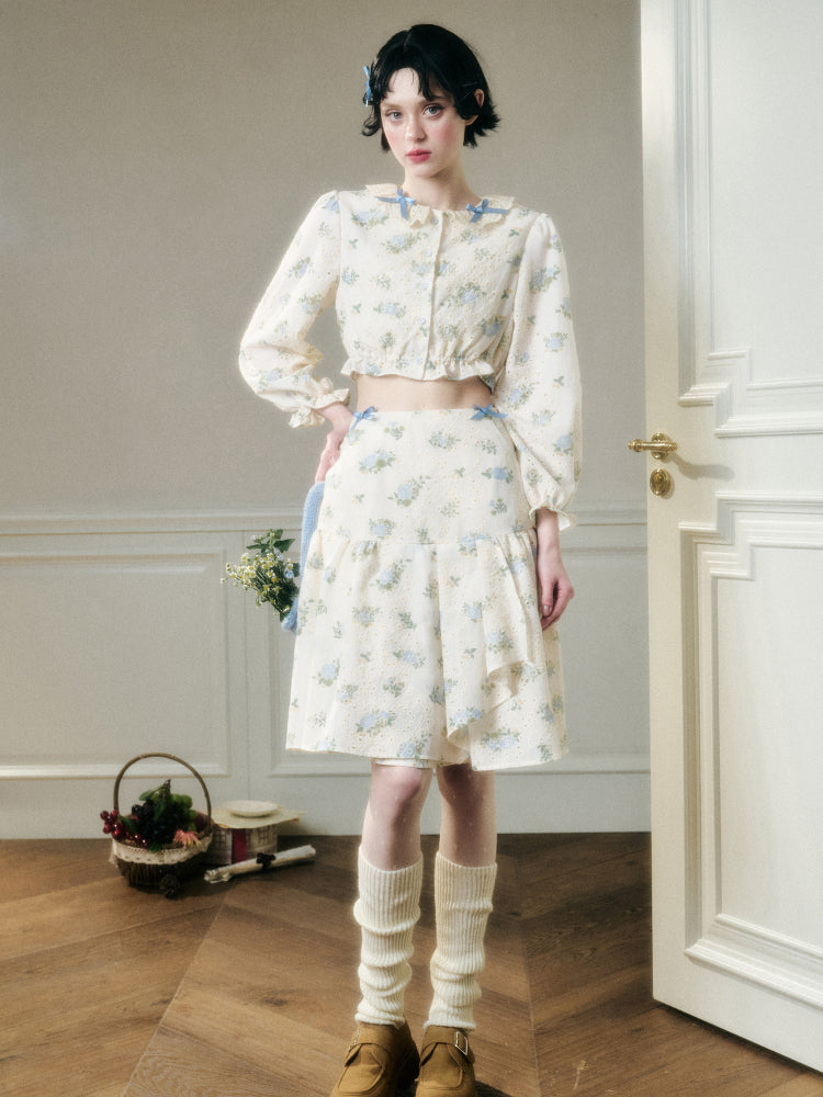 Comfortable Cotton Embroidered Shirt & Skirt Set