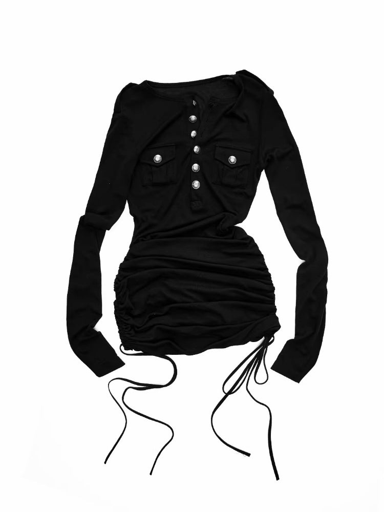 Pocket Henley Knit Top & Dress Set