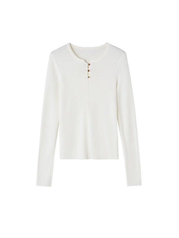 Stripe Button Rib Top