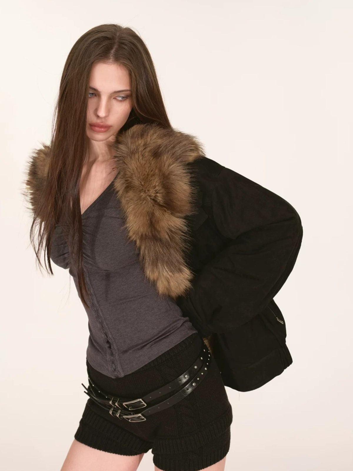 Faux Fur Trimmed Down Jacket