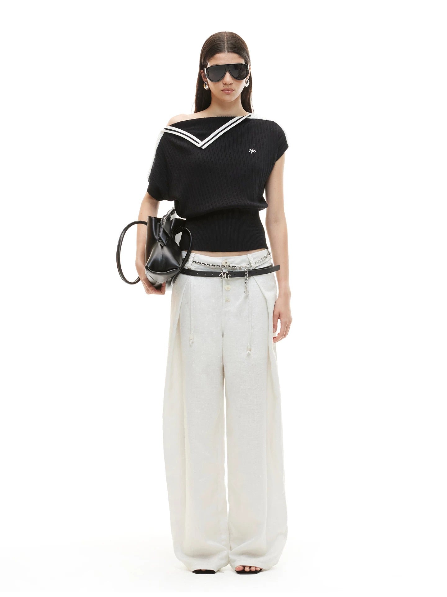 White Linen Wide Pants