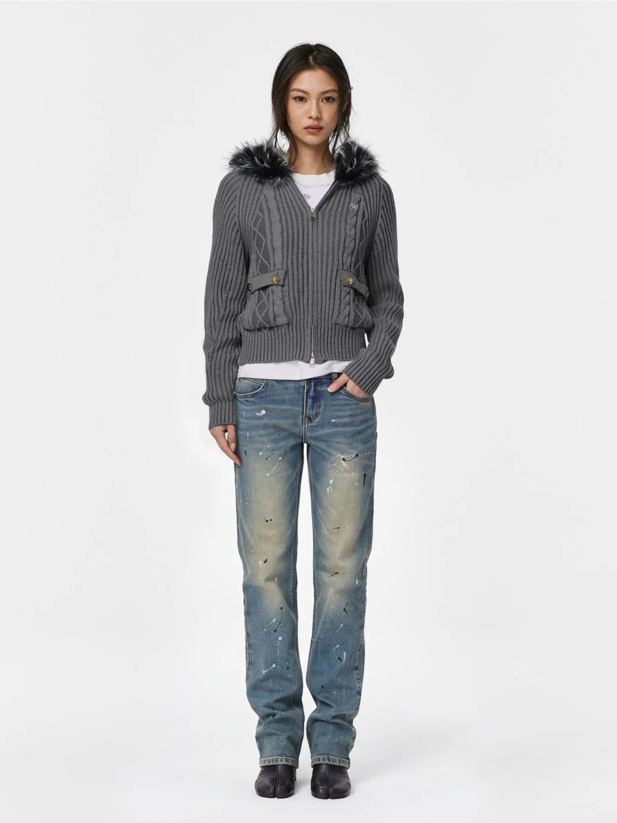 Solomon Cable Knit Hooded Cardigan