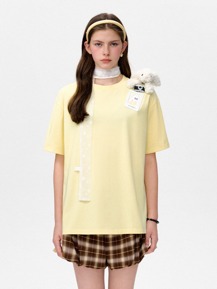 Short Sleeve Fashion Casual Solid Color Round Neck T-shirt