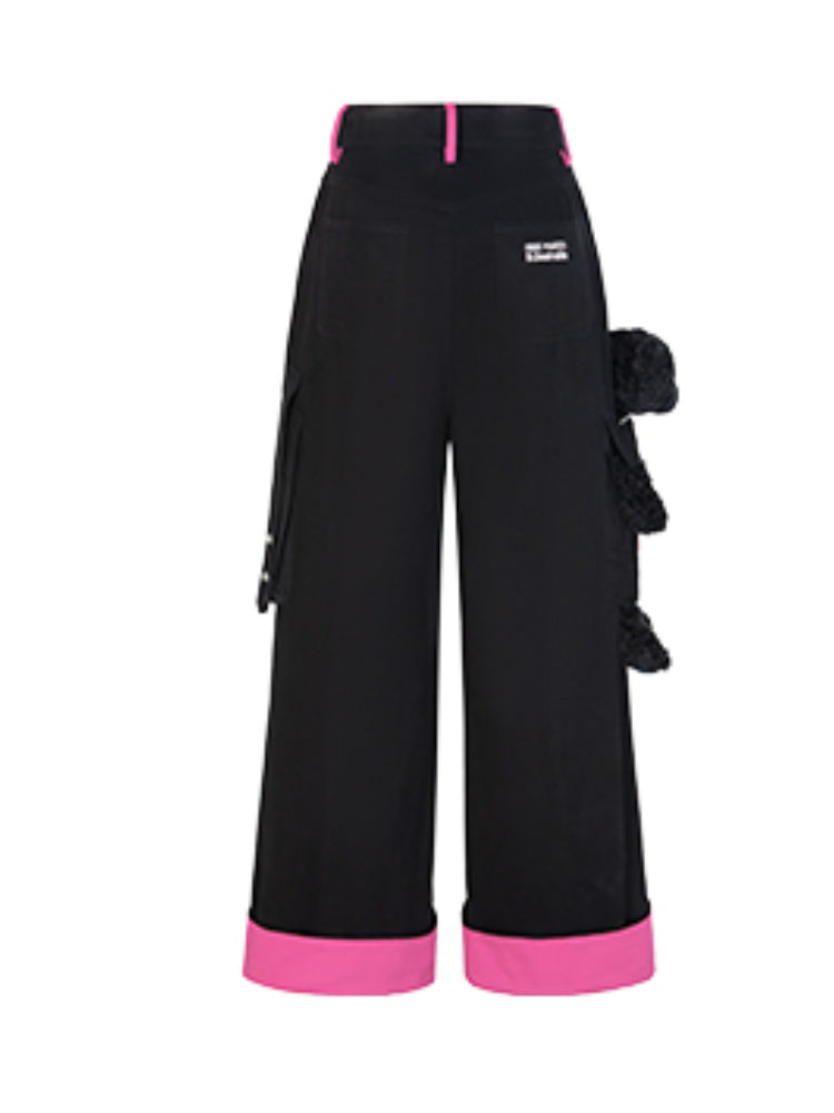 White & Black Bear Cargo Pants